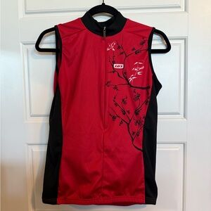 Louis Garneau Black and Red Sleeveless Cycling Jersey - Size L